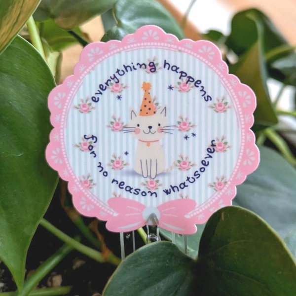 Everything Happens for No Reason – 2.5" Matte Scalloped Sticker for Grievers | Grief | Cat Lovers - Etsy