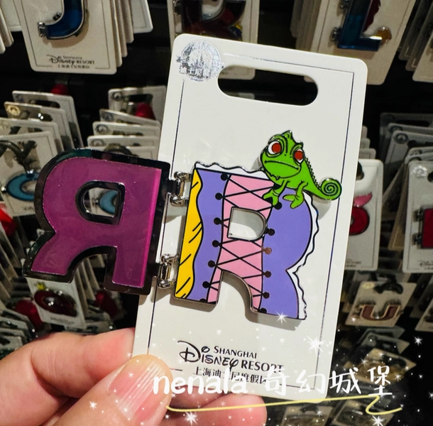Authentic 2024 New Shanghai Disney Rapunzel R Badge Pin Disneyland