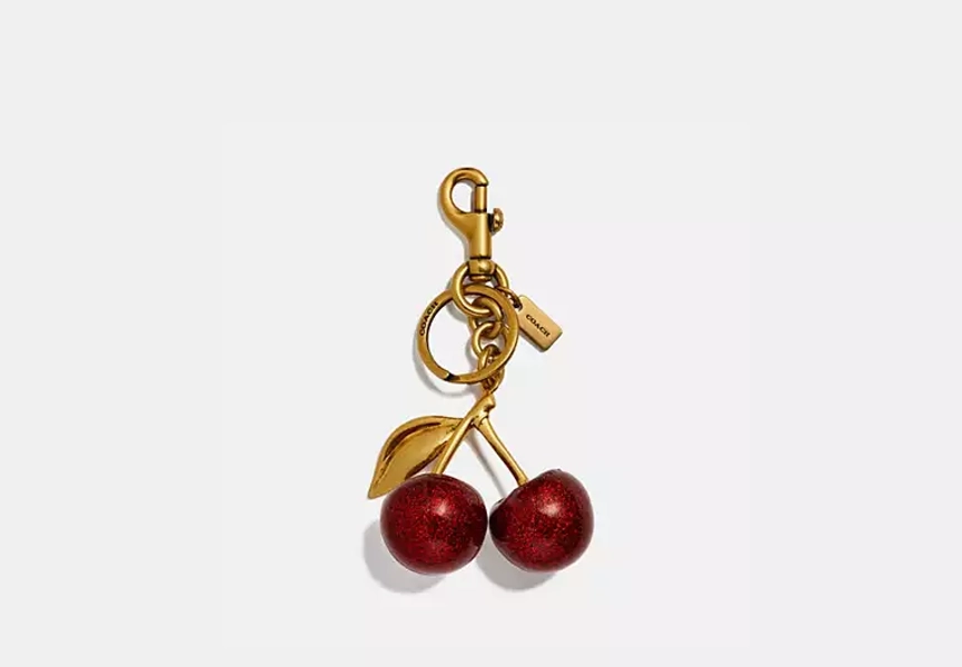 Brass/Red Apple Cherry Bag Charm