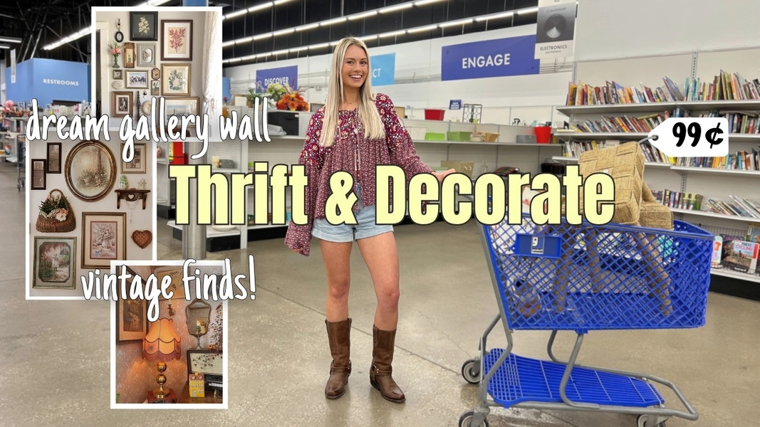 Thrift With Me + Decorate | I found the vintage decor + furniture of my dreams at Goodwill