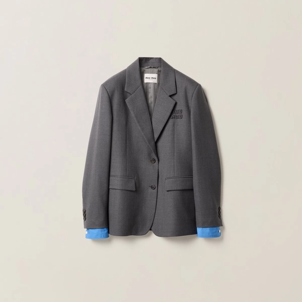Single-breasted gabardine jacket