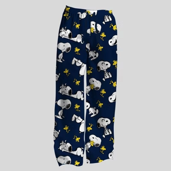 Men's Snoopy & Woodstock Knit Pants - Navy Blue XXL