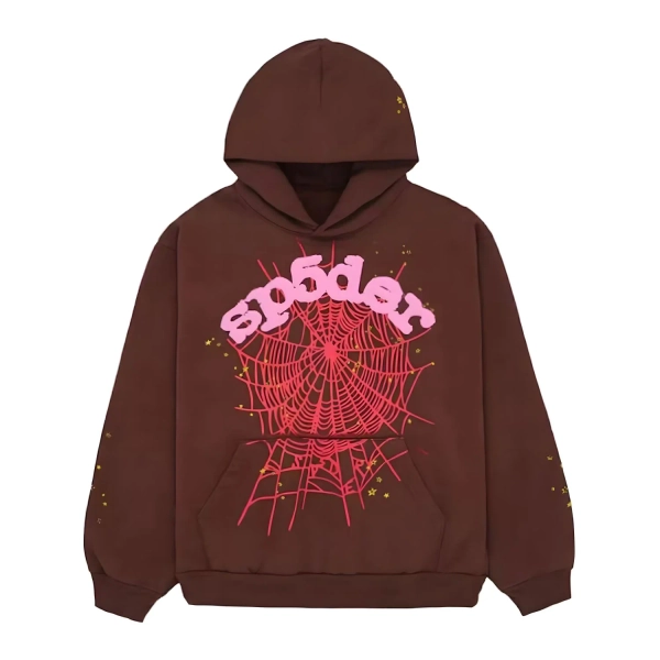 Sp5der Web Hoodie Brown - Spider Hoodie