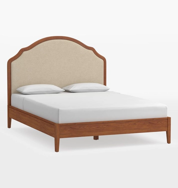 Camille Upholstered Bed, Queen - Belgian Linen Oatmeal