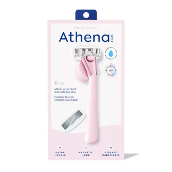 Athena Women's 5 Blade Reusable Razor Kit - Rose: Whole Body, Manual, 1 Pack