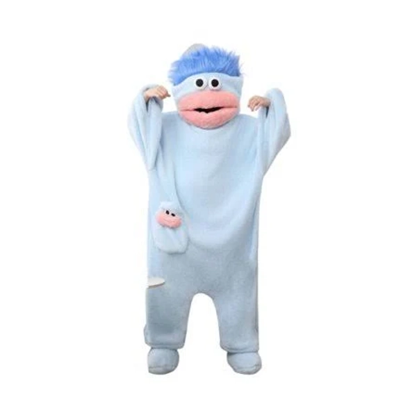 Kixjoy Silly Big Mouth Monster Onesie, Funny Big Mouth Monster Onesie Pajamas, Soft Plush Loungewear, Blue M, Adult Unisex, Size: Medium