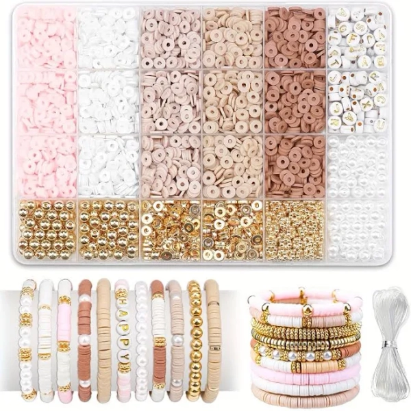 Toys for girls 10 to 12 years, Toys for 10 year old girls, Tween girls trendy stuff, 2D Flat - DIY Jewelry Making Kit : 1 Set of Soft Clay Beads in