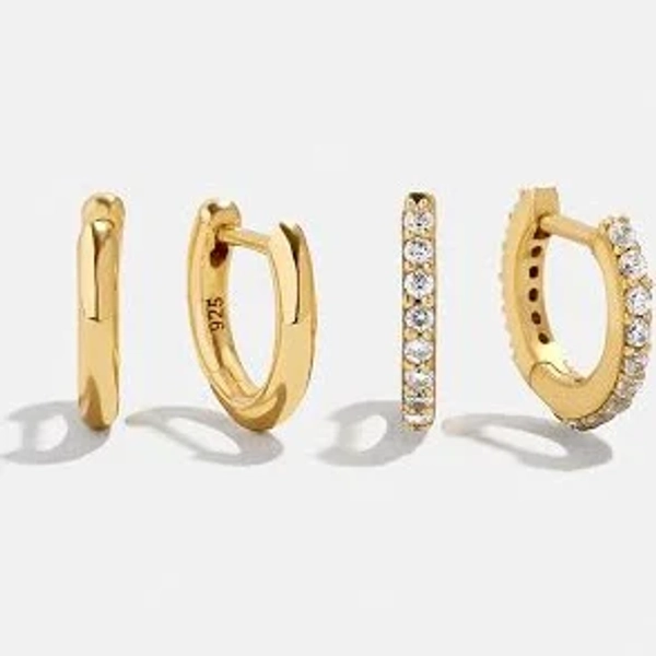 BaubleBar Nicole 18K Gold Huggie Earrings