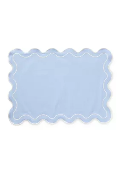 Blue and White Wavy Edge Placemat 