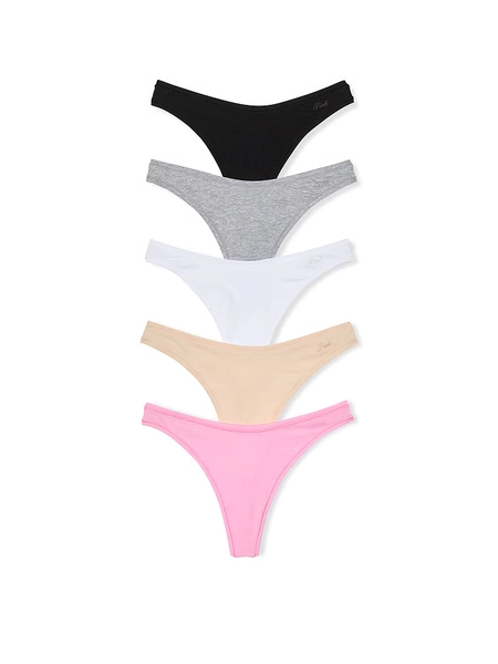 5-Pack Cotton Thong Panties