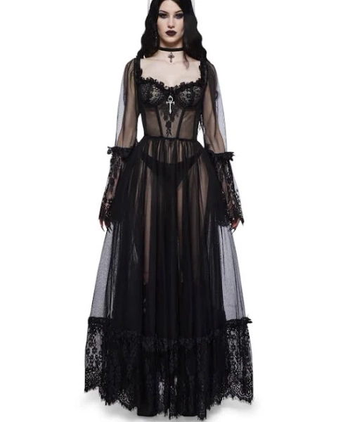 Widow Dance with Death Maxi Dress