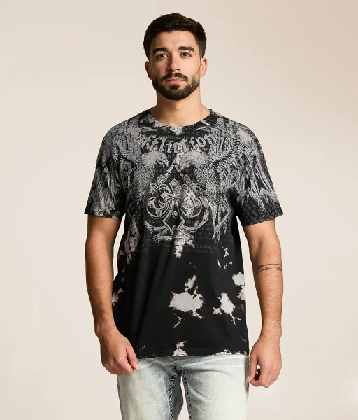 XX-Large Black Sand Crystal Wash Skyward Crown T-Shirt