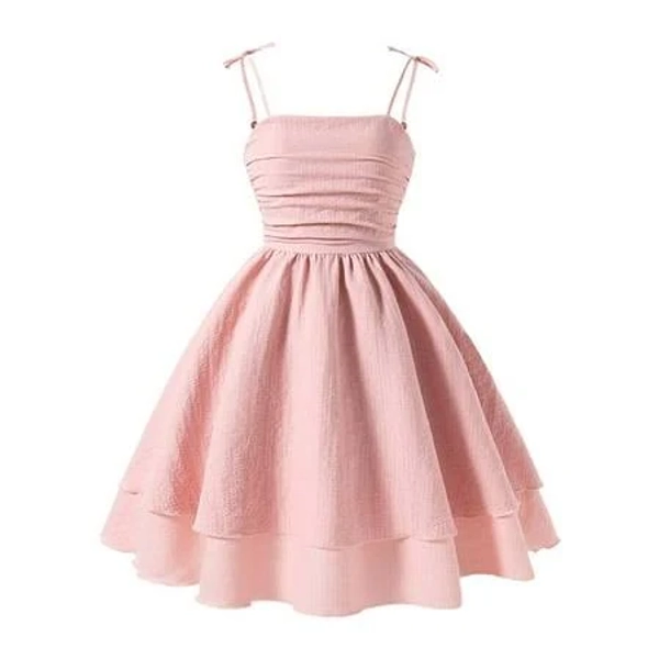 Flowy Ruffled Hem Puff Bubble Cami Mini Dress