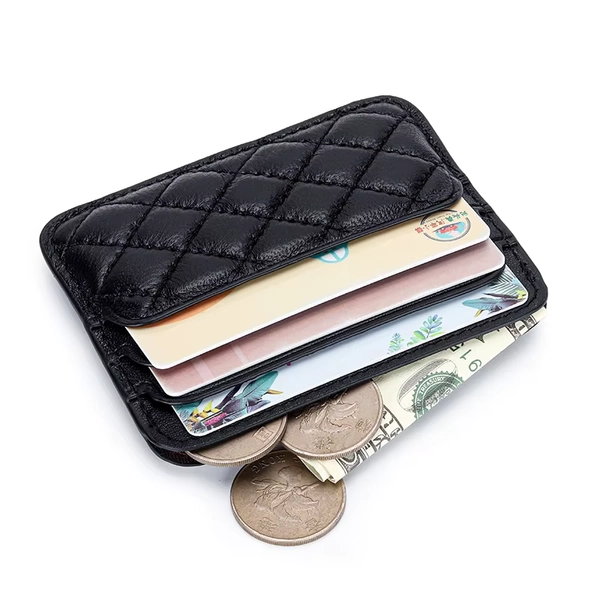 Women's Leather Bank Credit ID Card Holder Fashion Sheepskin Luxury Brand Design Ultra-thin Men's Business Card Cover Organizer - AliExpress 1524