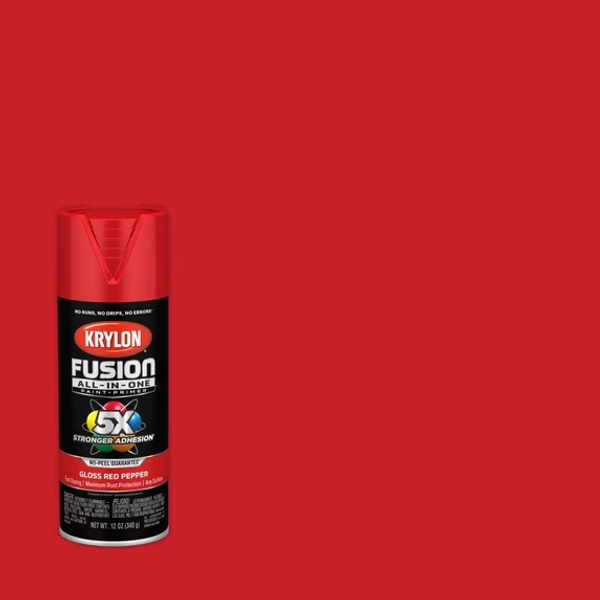 Krylon K02720007 Fusion All-In-One, Gloss, Red Pepper, 12 oz, Spray Paint, Multi-Surface, (1 Piece, 1 Pack)