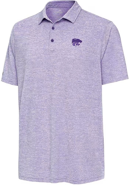 Antigua K-State Wildcats Mens Purple Distressed Stripe Short Sleeve Polo