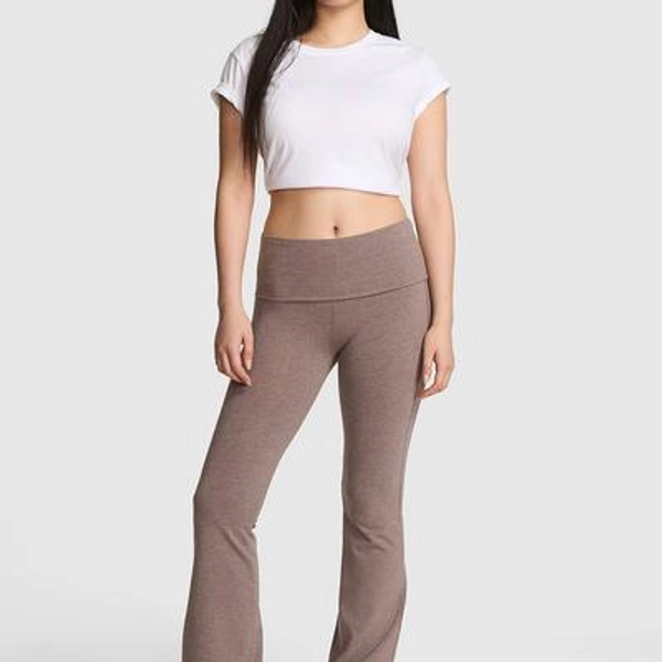 Women's PINK All-Day Cotton Foldover Flare Leggings