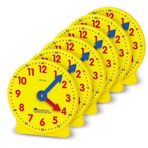 Learning Resources Gear Clock, 4 Inch, Set of 6, Ages 5+