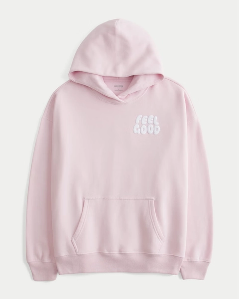 Hollister Feel Good Oversized Logo Graphic Hoodie