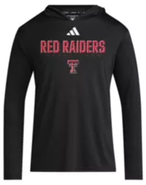 adidas Men's Texas Tech Red Raiders Black D4T Long Sleeve Hoodie T-Shirt