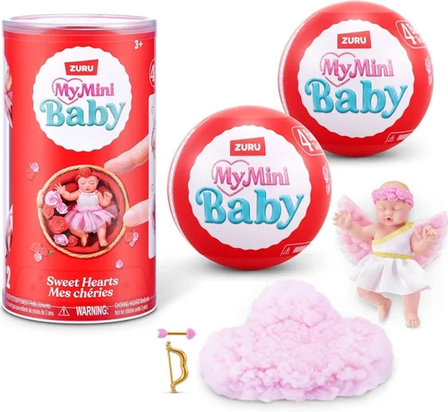 My Mini Baby Sweet Hearts 2 PACK Collectible Mystery Capsule Baby Doll with Accessories and Playset