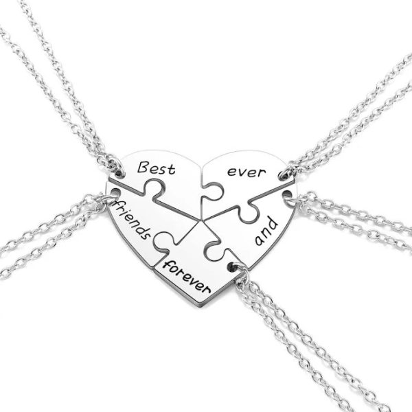 Jovivi Heart Puzzles Pendant Necklaces (5pcs)