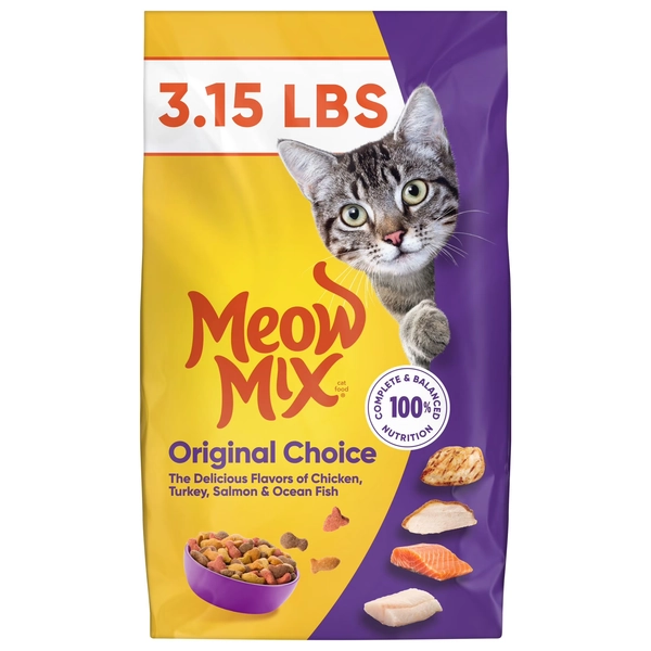 Meow Mix Original Choice Dry Cat Food, 3.15 lb. Bag - Walmart.com