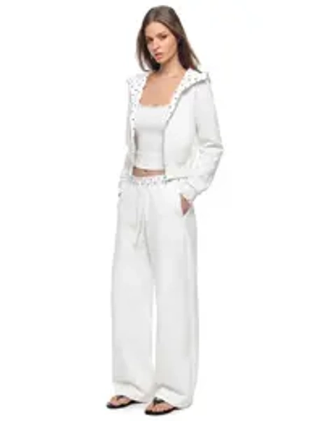 FDR Women's Polka Dot Hoodie and Sweatpants Set Contrast Print Casual Oversized Matching Activewear Outfit#TikTokShopBackToSchool