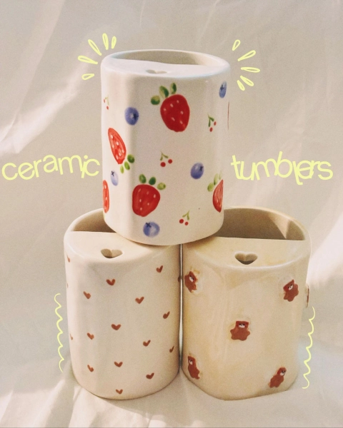 Ceramic Travel Tumbler Cup | Handmade Ceramics, Cute To go cup, ceramic cup, pottery, gifts for her, stoneware tumbler cup, travel tumbler