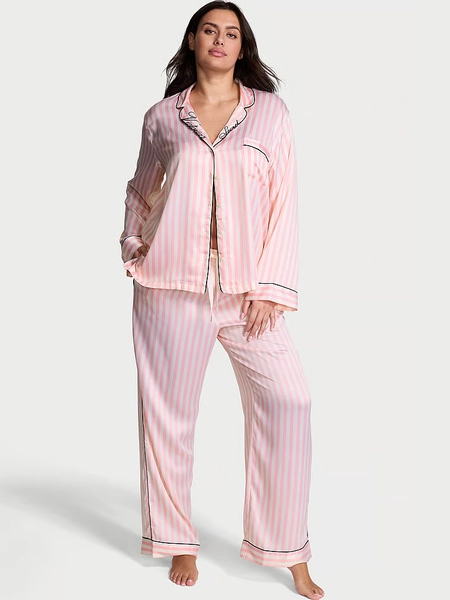 Glazed Satin Long Pajama Set