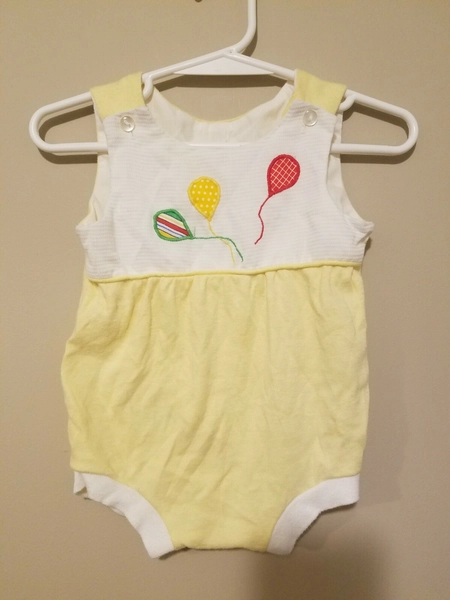 Vintage 1980s Baby Romper Balloons Tadpoles By Frog Pond 6 
