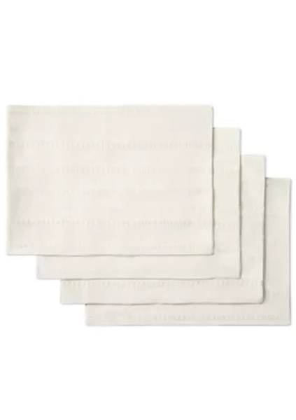 Leno Weave Reversible Woven Fabric Placemat Set of 4
