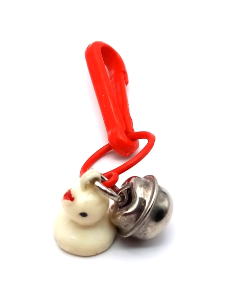 Vintage 1980s Bell Charm Tiny Baby Bird  for Plastic Clip Necklace