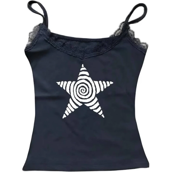 Women's Y2K Retro Halter Neck Print T-Shirt