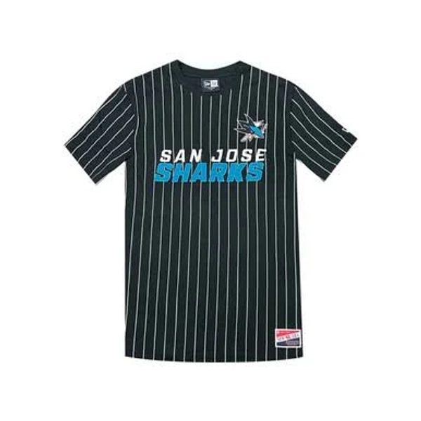 New Era San Jose Sharks Throwback Retro Pinstripe T-Shirt