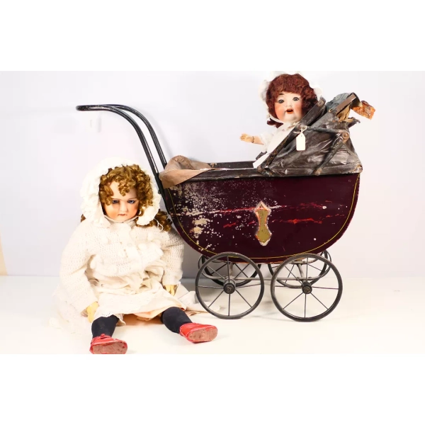 Armand Marseille - Tan-Sad - 2 x bisque headed dolls,