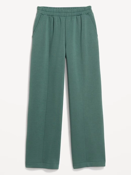 High-Waisted Bounce Fleece Wide-Leg Sweatpants