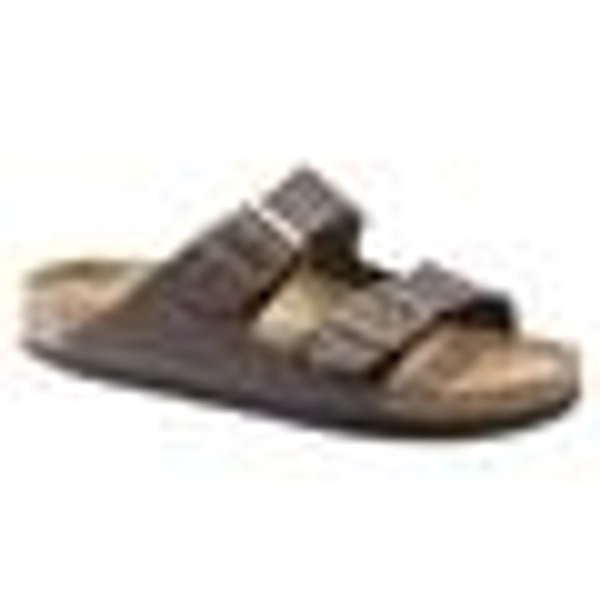 Arizona Birko-Flor Dark Brown Two-Strap Sandals