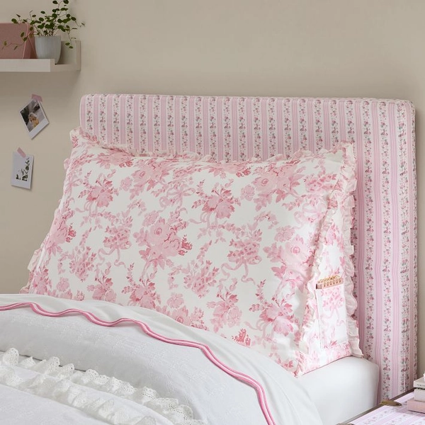 LoveShackFancy Garden Damask Ruffle Wedge Pillow
