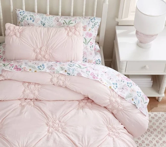 Textural Floral Comforter