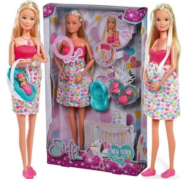 STEFFI DOLL PREGNANT STEFFI DOLL WITH SOUNDS + BABY CARRIER 3326 SIMBA