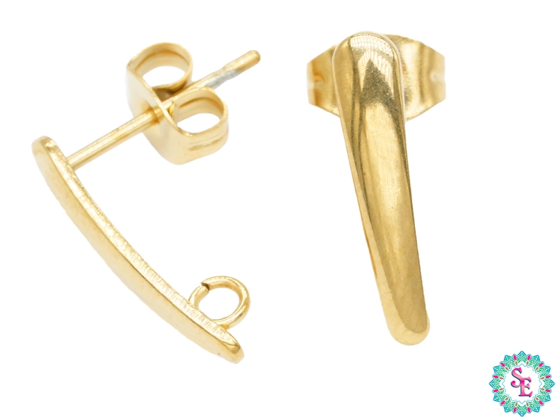ACERO DORADO TOPO 25 LARGO OVALO PEQUEÑO 15*3MM 