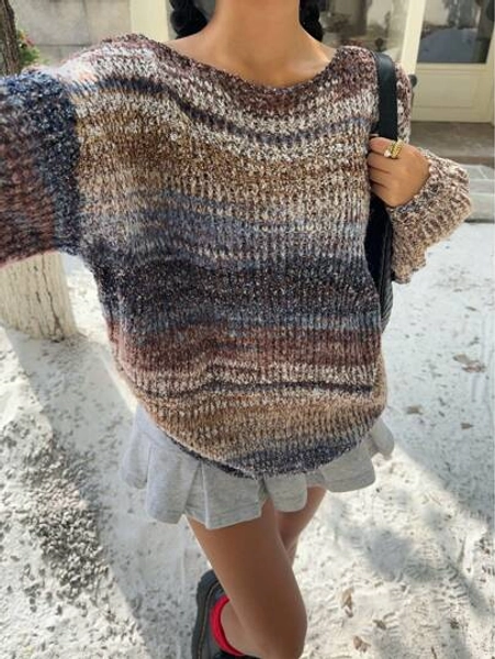 Muchica Women Fall Casual Minimalist Sweater For Everyday Wear,Knitted Sweater