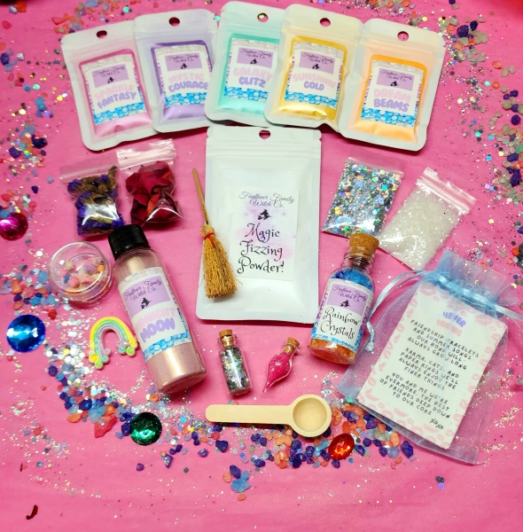 Magic Potion Kit: Fizzing Powder, Crystals, Dried Flowers & Herbs