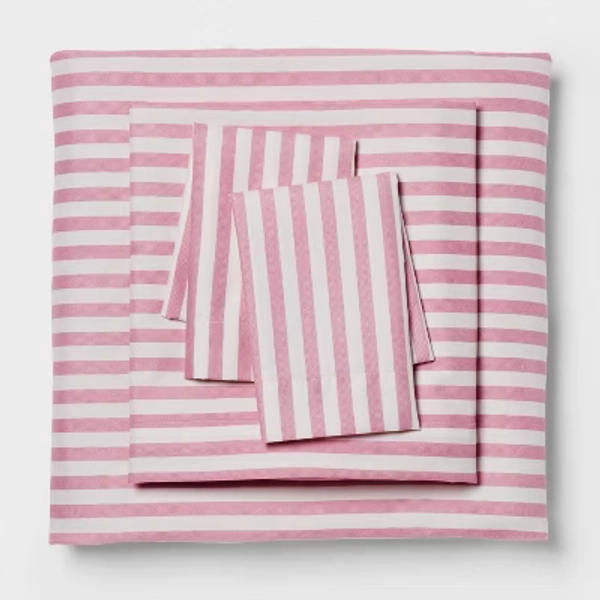 Twin/Twin XL Microfiber Sheet Set Pink Stripe - Room Essentials™
