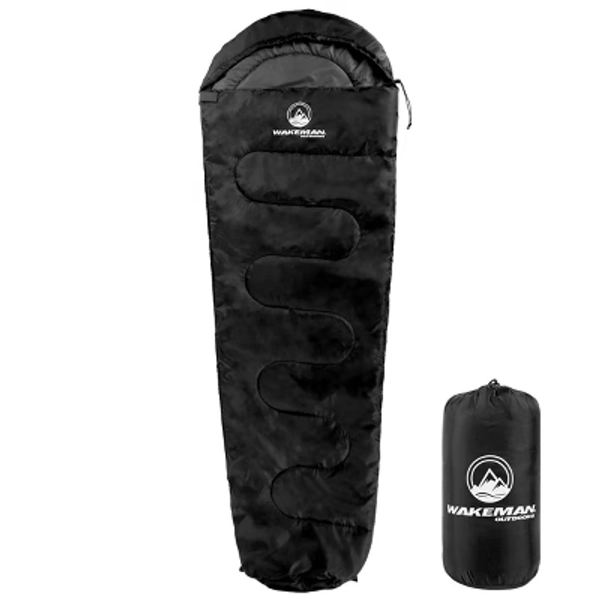 Wakeman Outdoors Mummy Sleeping Bag, Black