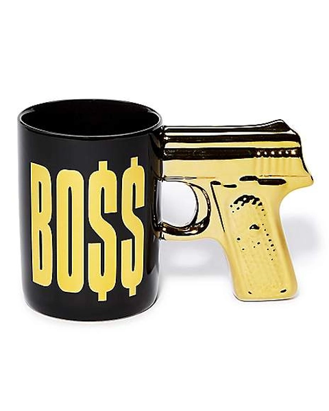 Foil Gold Gun Handle Boss Coffee Mug - 16 oz.