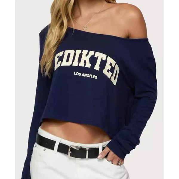 Edikted Women's La Babe Off-the-Shoulder Graphic T-Shirt