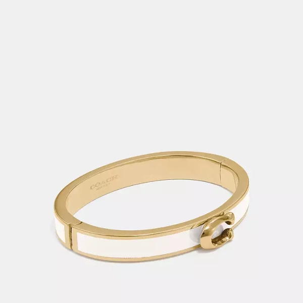 GOLD/CHALK Signature Push Hinged Bangle