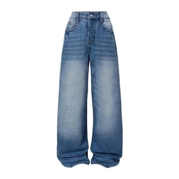 Teen Girls Straight Ripped Jeans Baggy Wide Leg High Waist Distressed Denim Pants Washed Summer Daily Trousers Pockets Jeans For Girls 10-12 White,